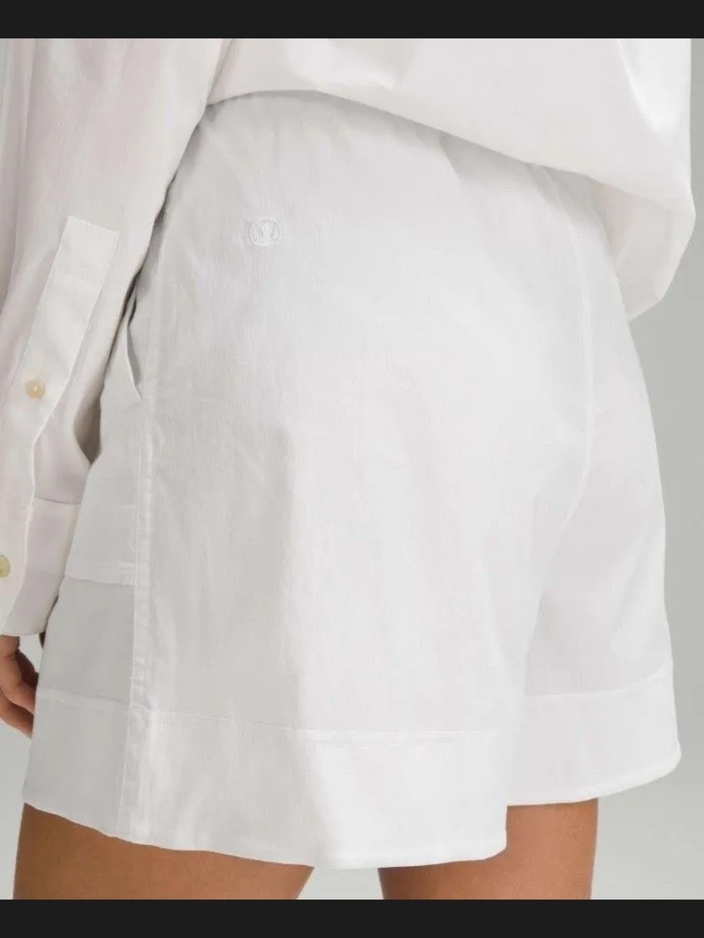 NWT Lululemon Cotton-Blend Poplin High-Rise Short 4" White Size M - Picture 2 of 5